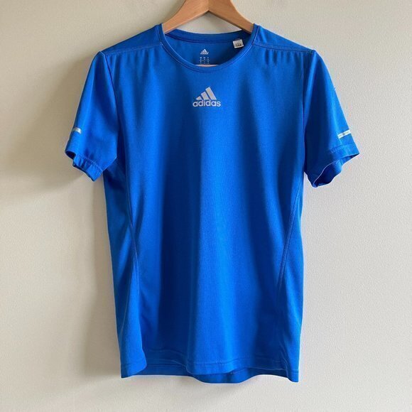 adidas Sequencials Climalite Run Tee T-shirt‎ Blue Short Sleeve Mens Size S - Picture 1 of 5